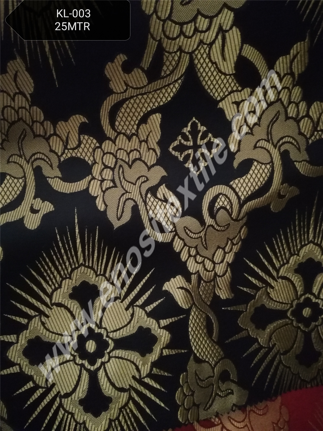 KL-003 Black-Gold Brocade Fabrics